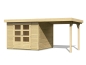 Preview: Woodfeeling Gartenhaus Askola 4 naturbelassen inkl. Schleppdach 240 cm