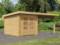 Preview: Woodfeeling Blockbohlenhaus Bastrup 4 mit Schleppdach 3 Meter