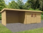 Preview: Woodfeeling Blockbohlenhaus Bastrup 7 mit 300 cm Schleppdach und Rück- und Seitenwand