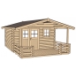 Preview: Weka 28 mm Gartenhaus 111 B mit Vordach und Terrasse (200 cm)