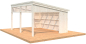 Preview: Palmako Pavillon Nova 17,8 m² Kit Natur Unbehandelt 502 cm x 396 cm