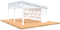 Preview: Palmako Pavillon Nova 17,8 m² Kit Natur Unbehandelt 502 cm x 396 cm