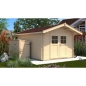 Preview: Weka 28 mm Gartenhaus Premium28 DT mit Vordach (60 cm)