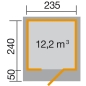 Preview: Weka Gartenhaus Designhaus wekaLine 172 mit Vordach (50 cm) Gr.1