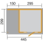 Preview: Weka Gartenhaus 172 mit Anbau (150 cm) - 21 mm in 2 Grössen