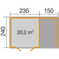 Preview: Weka Gartenhaus 179 A inkl. 150 cm Anbau - 28 mm in zwei Grössen
