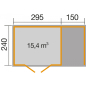 Preview: Weka Gartenhaus 179 A inkl. 150 cm Anbau - 28 mm in zwei Grössen
