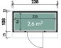 Preview: Finnhaus Wolff Metall-Gartenhaus Frey 2411 - Elementhaus - Geräteschuppen - Pultdach - schwarz