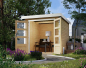 Preview: Karibu Hybrid-Gartenhaus Jupiter 2 A - 19mm Elementhaus - Geräteschuppen - Pultdach - natur/weiss