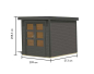Preview: Karibu Hybrid-Gartenhaus Jupiter 2 B - 19mm Elementhaus - Geräteschuppen - Pultdach - terragrau/anthrazit