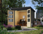 Preview: Karibu Hybrid-Gartenhaus Jupiter 2 B - 19mm Elementhaus - Geräteschuppen - Pultdach - terragrau/anthrazit