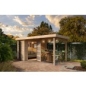 Preview: Woodfeeling Gartenhaus Schwandorf 3/5 mit Anbau 240 cm
