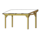 Preview: Terrassenüberdachung SANREMO Leimholz o. Mittelpfosten B434 x T250cm