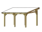 Preview: Terrassenüberdachung Sienna  freistehend Leimholz B434 x T400cm