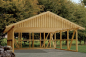Preview: Fachwerk-DoppelCarport mit Dachschalung mit Abstellraum 1 B 684 x T 772c