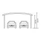 Preview: Design-Doppel-Carport Bogendach Typ Franken 635 x 541cm