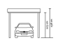 Preview: Skanholz Leimholz-Einzel-Carport Emsland 354 x846cm mit Abstellraum