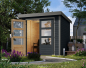 Preview: Karibu Hybrid-Gartenhaus Jupiter 2 C - 19mm Elementhaus - Geräteschuppen - Pultdach - anthrazit/grau