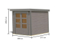 Preview: Karibu Hybrid-Gartenhaus Jupiter 2 D - 19mm Elementhaus - Geräteschuppen - Pultdach - wassergrau/grau