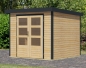 Preview: Karibu Hybrid-Gartenhaus Jupiter 3 A - 19mm Elementhaus - Geräteschuppen - Pultdach - natur/anthrazit