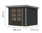 Preview: Karibu Hybrid-Gartenhaus Jupiter 3 C - 19mm Elementhaus - Geräteschuppen - Flachdach - anthrazit/grau