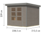 Preview: Karibu Hybrid-Gartenhaus Jupiter 3 D - 19mm Elementhaus - Geräteschuppen - Pultdach - wassergrau/grau