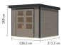 Preview: Karibu Hybrid-Gartenhaus Jupiter 3 D - 19mm Elementhaus - Geräteschuppen - Pultdach - wassergrau/anthrazit