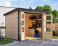Preview: Karibu Hybrid-Gartenhaus Jupiter 3,5 A - 19mm Elementhaus - Geräteschuppen - Pultdach - natur/anthrazit