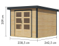 Preview: Karibu Hybrid-Gartenhaus Jupiter 3,5 A - 19mm Elementhaus - Geräteschuppen - Pultdach - natur/anthrazit