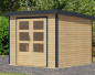 Preview: Karibu Hybrid-Gartenhaus Jupiter 3,5 A - 19mm Elementhaus - Geräteschuppen - Pultdach - natur/anthrazit