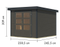 Preview: Karibu Hybrid-Gartenhaus Jupiter 3,5 B - 19mm Elementhaus - Geräteschuppen - Pultdach - terragrau/anthrazit