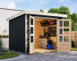 Preview: Karibu Hybrid-Gartenhaus Jupiter 3,5 C - 19mm Elementhaus - Geräteschuppen - Pultdach - anthrazit/weiss
