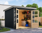 Preview: Karibu Hybrid-Gartenhaus Jupiter 3,5 C - 19mm Elementhaus - Geräteschuppen - Pultdach - anthrazit/grau