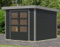 Preview: Karibu Hybrid-Gartenhaus Jupiter 3,5 C - 19mm Elementhaus - Geräteschuppen - Pultdach - anthrazit/grau