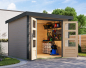 Preview: Karibu Hybrid-Gartenhaus Jupiter 3,5 D - 19mm Elementhaus - Geräteschuppen - Pultdach - wassergrau/anthrazit