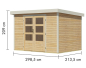 Preview: Karibu Hybrid-Gartenhaus Jupiter 4 A - 19mm Elementhaus - Geräteschuppen - Pultdach - natur/weiss