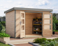 Preview: Karibu Hybrid-Gartenhaus Jupiter 4 A - 19mm Elementhaus - Geräteschuppen - Pultdach - natur/grau