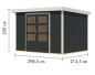 Preview: Karibu Hybrid-Gartenhaus Jupiter 4 C - 19mm Elementhaus - Geräteschuppen - Pultdach - anthrazit/weiss