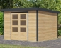 Preview: Karibu Hybrid-Gartenhaus Jupiter 5 A - 19mm Elementhaus - Geräteschuppen - Pultdach - natur/anthrazit