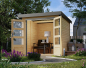 Preview: Karibu Hybrid-Gartenhaus Jupiter 2 A - 19mm Elementhaus - Geräteschuppen - Pultdach - natur/grau