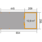 Preview: Weka Schiebetürhaus 225 B mit 445 cm Anbau - 21 mm in 2 Grössen