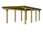 Preview: Skanholz 120er Einzel-Carport Spessart  355 x 846cm