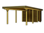 Preview: Skanholz 120er Doppel-Carport Spessart mit Abstellraum 611x846cm