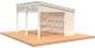 Preview: Palmako Pavillon Nova 13,0 m² Kit Natur Unbehandelt 502 cm x 396 cm
