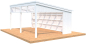Preview: Palmako Pavillon Nova 21,5 m² Kit Natur Unbehandelt 602 cm x 396 cm