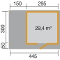 Preview: Weka Gartenhaus Designhaus wekaLine 172 A mit Anbau (150 cm) Gr. 2