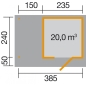 Preview: Weka Gartenhaus Designhaus wekaLine 172 A mit Anbau (150 cm) Gr. 3