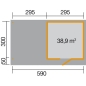 Preview: Weka Gartenhaus Designhaus wekaLine 172 B mit Anbau (295 cm) Gr. 3