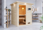 Preview: Woodfeeling Sauna Sandra - 38 mm Massivholz Aktionssauna