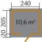 Preview: Weka 28 mm Gartenhaus 260  als Anbauhaus in 2 Grössen
